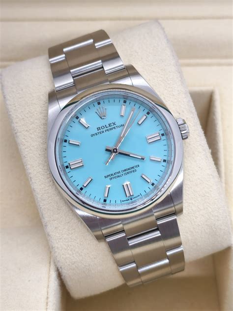 rolex oyster perpetual turquoise 36mm|rolex oyster perpetual blue dial.